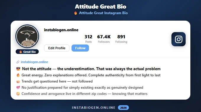 Attitude Great Instagram Bio